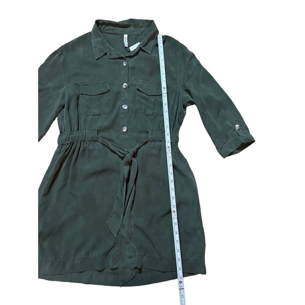 NWT Zara Army Green Women's Lyocell Shirt Dress Sz‎ M - Picture 2 of 12